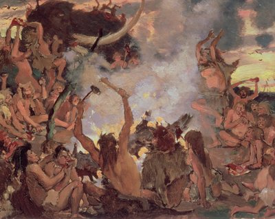 A Stone Age Feast by Victor Mikhailovich Vasnetsov